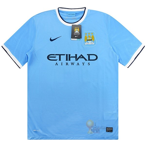 Calcio Maglie Home Maglia Manchester City Stile rétro 2013 2014 Blu